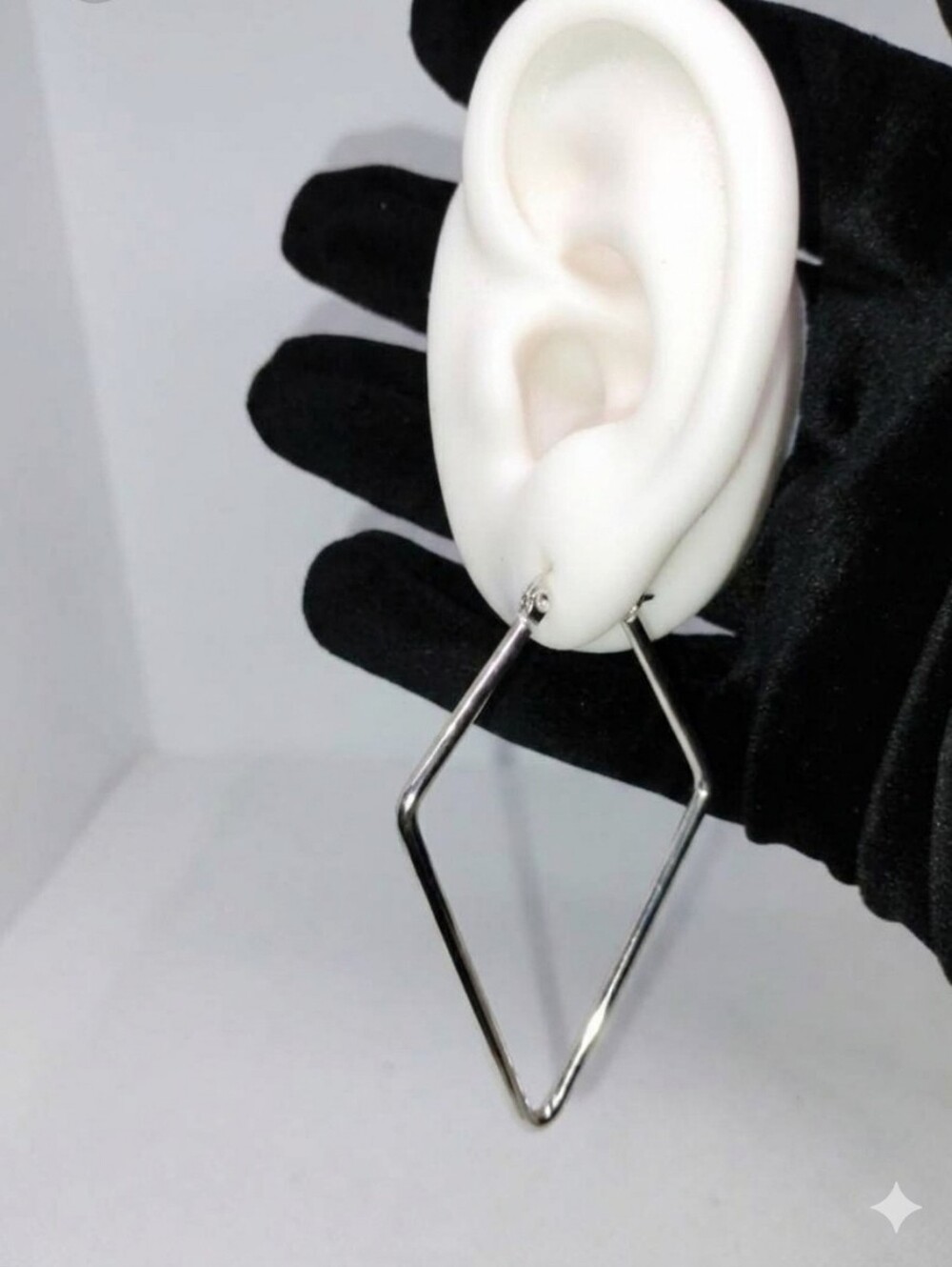 Rhombus Hoop Earrings In Stainless Steel